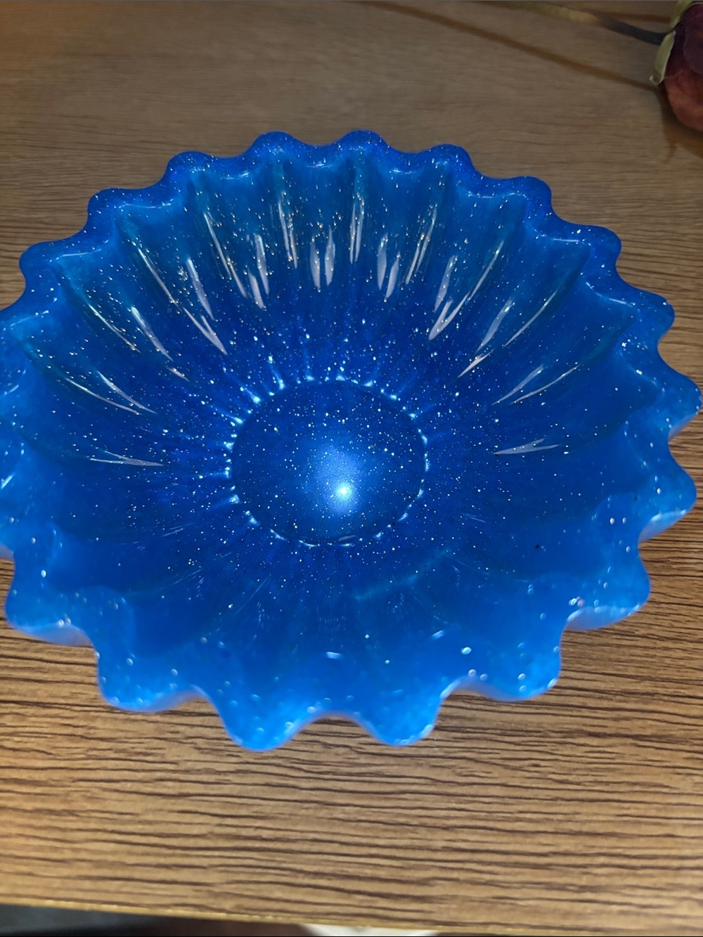 Blue Decorative epoxy, resin bowl - Home Art SMALL